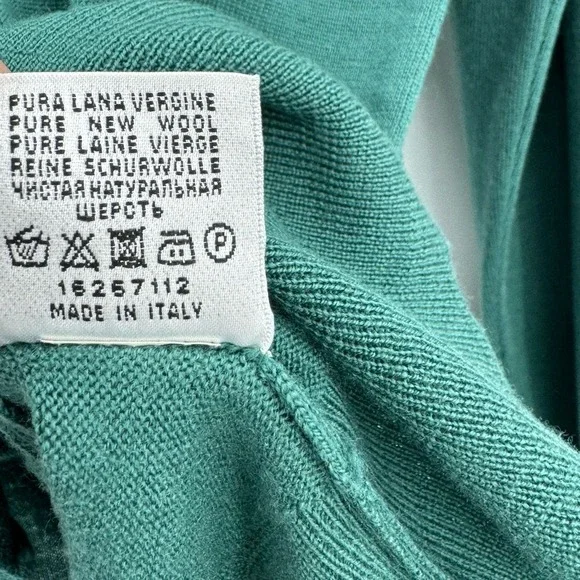 Ledbury V-Neck Extra Find Merino Wool Pullover Sweater Long Sleeve Green Size XL